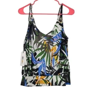 Calvin Klein Blouson Tropical Tankini Top Womens size Small floral shelf bra NWT - Picture 1 of 3