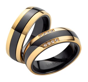 Ring Freundschaftsringe Partnerringe Verlobungsringe Ehering Edelstahl Keramik - Bild 1 von 7