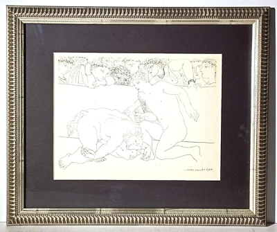 PABLO PICASSO BOOKPLATE #89 from the 1956 PICASSO FOR VOLLARD SUITE FRAMED - Image 1 of 4