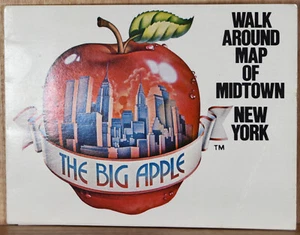 1970s American Miniature Folded Map Walk Around Midtown New York City Big Apple - Picture 1 of 4