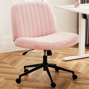 Comfy Office Chair Adj. swivel. Wide armless. Cross legged with wheels Ergonomic - Picture 1 of 21