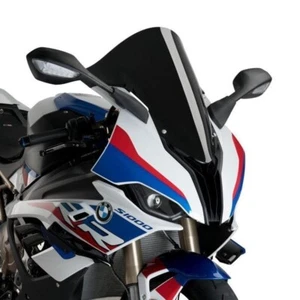 BMW S1000RR 2019-2025 Black Double Bubble R Racing Screen Puig 3641N - Picture 1 of 1