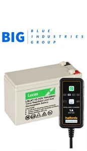 BATERÍA DE PLOMO ÁCIDO LUCAS 12V 7AH F1 VRLA / AGM LSLA7-12 + CARGADOR - GRANDE - Imagen 1 de 4