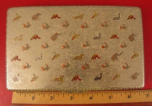 ANTIQUE SILVERPLATE FANCY TRINKET BOX ASIAN SIAM INDIA DECORATIVE HUMIDOR RARE ! - Picture 1 of 8