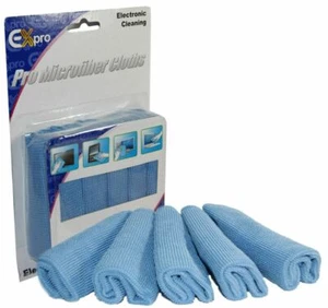 Ex-Pro Electronic Microfibre Cleaning Cloths x 5 for P@ TV LCD - Picture 1 of 2