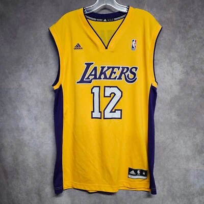 2013 Adidas NBA Los Angeles Lakers Dwight Howard 12 Gold Jersey Mens M - Image 1 of 4