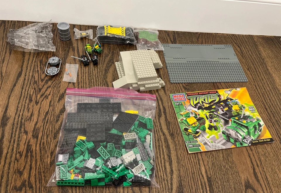 Mega Bloks Teen Aged Mutant Ninja Turtles-Battle At Shell Bridge-1411-99% Compl. Foto 1 de 4