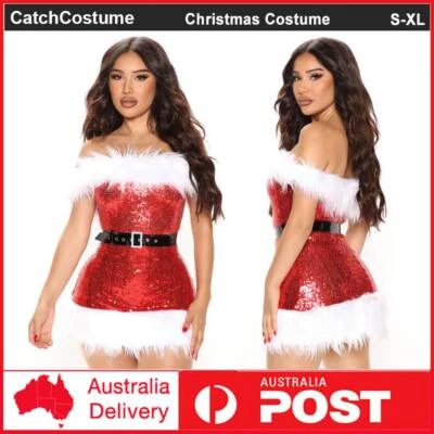 Sexy Women Santa Outfit Mrs Claus Costume Adult Christmas Xmas Party Fancy Dress - image 1 of 4