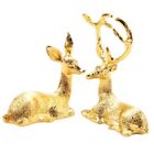 2 PCS Noble Couple Deer Statue Home Decor Collectible Animal  Figurines8431