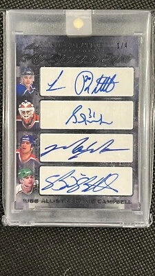2019-20 Fuhr|Messier|Potvin|Bourque Leaf Superlative All Star Ink Eight Black /4 - Image 1 of 3