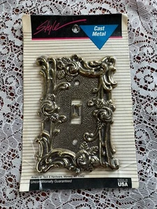Vtg Gold Victorian Style Switch Plate Wall Hollywood Regency Ornate Floral P3:4 - Picture 1 of 4