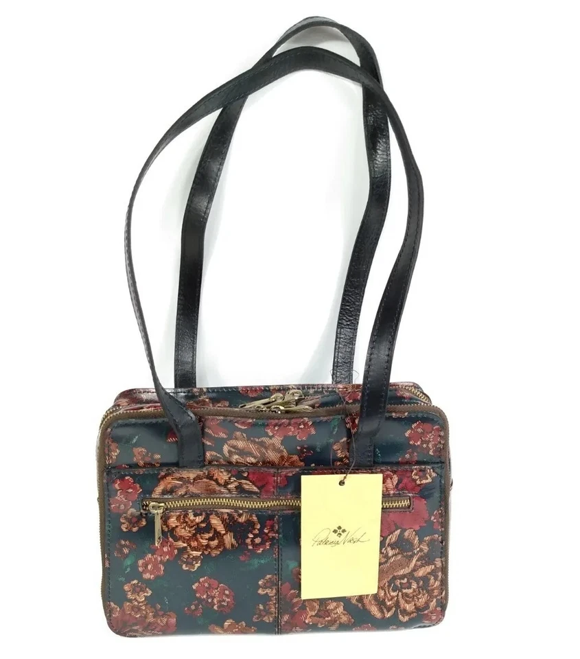 Patricia Nash Leather Dauphine Fall Tapestry Satchel
