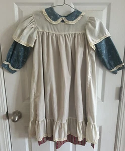 Vtg Sears Disney Winnie The Pooh Girls 6X Layered prairie Dress Bell Ruffle Rare - Picture 1 of 9