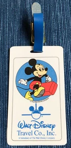 Vintage 80er Jahre Walt Disney Travel Co. Mickey Maus Gepäck Koffer Tasche Etikett FOB ~ 890A - Bild 1 von 2