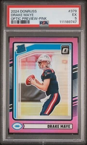 Drake Maye 2024 Panini Donruss Optic Pink Rated Rookie PSA 5 - Picture 1 of 2