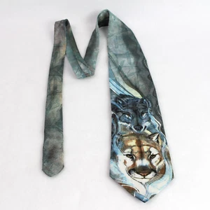 Polar Graphics Herren Krawatte Wolf & Cougar Bergsma Collection 100% Polyester Vintage - Bild 1 von 6