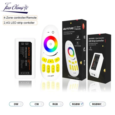 12-24V 2.4G RF LED controller Wirelesss Dimmer RGB RGBW4-Zone Remote led strip - Image 1 of 4