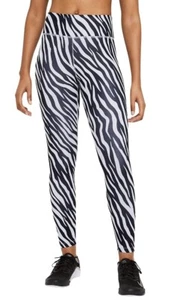 Nike One Leggings Women's Black White Icon Clash Mid Rise 7/8 DN4672 572 SMALL - Picture 1 of 6