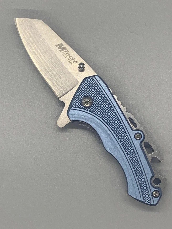 Navaja plegable M-Tech azul con abrebotellas Foto 1 de 4