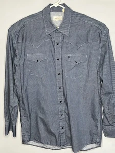 Stetson XL Herren Langarmshirt Western Marineblau Druckknopf Vordertaschen - Bild 1 von 8