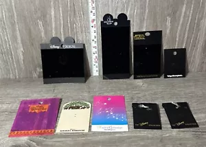 Disney Empty Pin Backer Black lot of 9 Irregular Designs Star Wars Tokyo Ect... - Picture 1 of 4