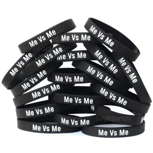 Pulseras 20 Me vs Me - Pulseras de entrenamiento para inspirar y recordar bandas de silicona - Imagen 1 de 4