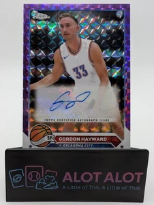 2024 Topps cromo #CG-GH Gordon Hayward Thunder autógrafo refractor púrpura - Imagen 1 de 5