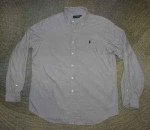 Ralph Lauren Gray Button Up Long Sleeve Shirt - Size L - EUC - Picture 1 of 3