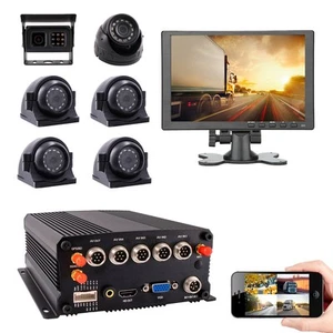 8CH GPS WIFI 4G AHD SSD MDVR Bus DVR Video Recorder Kit 10" Monitor 1080P Camera - Picture 1 of 8