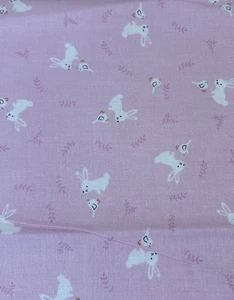 Timeless Treasures Fabric “Bunnies & Birds Cotton Pink 44” x 36” - Picture 1 of 3