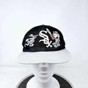 Vintage 90s Kids Taz Chicago White Sox Looney Tunes Bugs Bunny Snapback Hat Cap - Picture 1 of 9