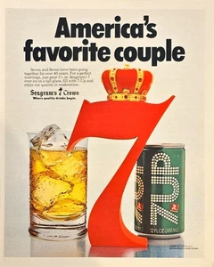 7up Seagram's 7 Crown Seven Seven Whiskey Favorite Couple 1979 Vintage Print Ad - Bild 1 von 1