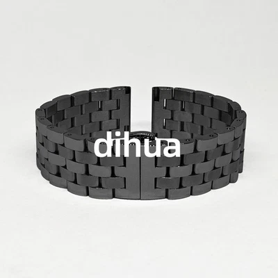 16mm-26mm Flat+Curved End Metal Watch Bracelet Stainless Steel Watch Band Strap - Image 1 of 4