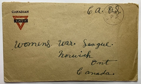 RARE 1942 CANADA YMCA COVER WOMENS WAR LEAGUE CANADIANS TRAINING SCHOOL Cover