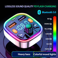 Car Bluetooth 5.0 FM Transmitter Wireless Handsfree Audio Receiver MP3 Player