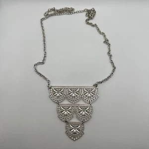 Collar babero joyería plateada - Imagen 1 de 12
