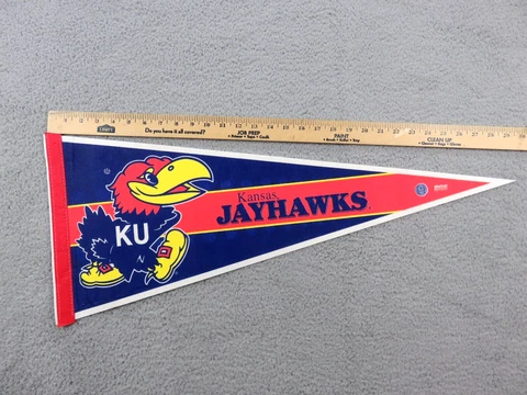 Kansas Jayhawks KU NCAA Pennant Felt Wincraft USA College  12"x30" Cover