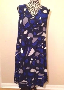 GEORGE - BLAU GRAU UND WEISS ÄRMELLOSES KLEID - 12 - Bild 1 von 2