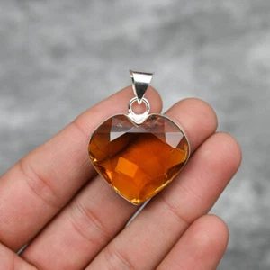 Gorgeous Citrine Topaz  Gemstone 925 Sterling Silver Handmade Pendant AS-63 - Picture 1 of 3