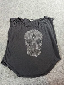 Black Skull T Shirt Andrew Charles Women  Sleeveless  S Oversized - Picture 1 of 9