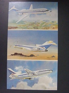 Postal de aviones Delta Airlines Douglas Boeing Lockheed vintage años 60 - Imagen 1 de 1