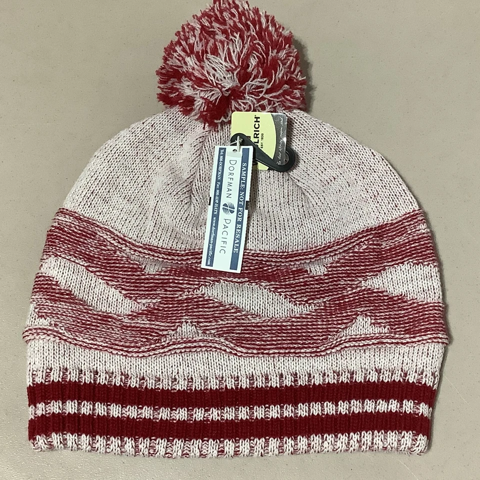Gorro Woolrich RARO muestra de distribuidor nuevo con etiquetas lana invierno esquí sombrero rojo blanco Foto 1 de 4