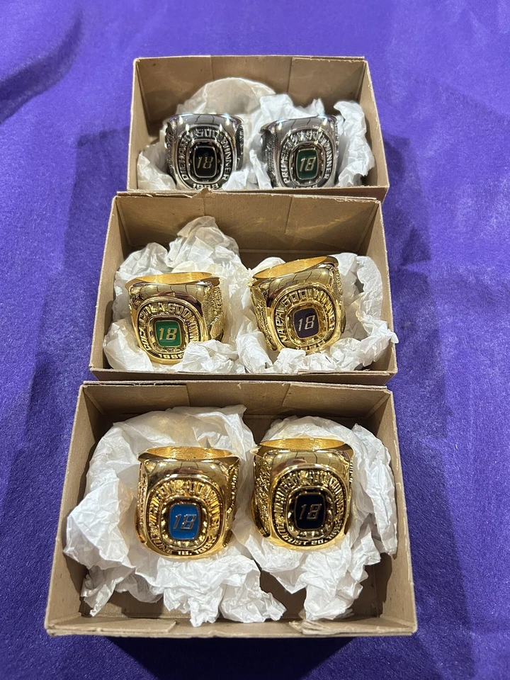 6 anillos de gran tamaño de carreras Bobby Labonte NASCAR ganadores del campeonato (1995-1998) Foto 1 de 4