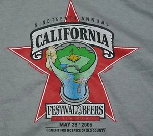 t-shirt piccola california festival of beers avila beach cali 18 pollici pit to pit - Foto 1 di 3