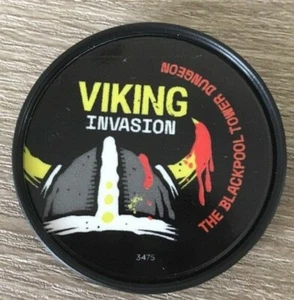 THE BLACKPOOL TOWER DUNGEON VIKING INVASION POP BADGE MERLIN KIDS GIRLS BOY FUN - Picture 1 of 3
