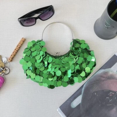 Vintage green sequin beaded bag - Image 1 of 4