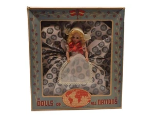 Bambole vintage di tutte le nazioni ragazza olandese capelli biondi occhi blu lampeggianti  - Foto 1 di 4