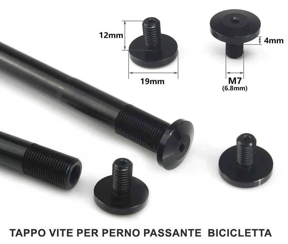 Tappo vite sicurezza anti svitamento perno passante bici - Immagine 1 di 1