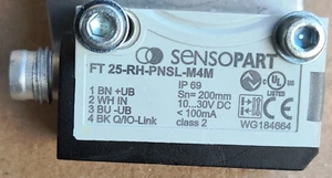 SENSOPART FT 25-RH-PNSL-M4M Photoelectric diffuse sensor background suppression - Picture 1 of 3
