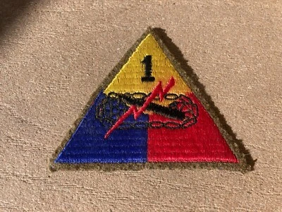 WW2 US Army Military 1st Armored Division Woolie Shoulder Patch Insignia - Image 1 of 4